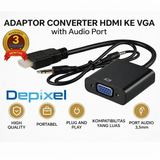 Depixel Converter HDMI to VGA 1080P Audio 3.5mm 20cm Adapter Proyektor Monitor Garansi 1 Tahun - foto 9