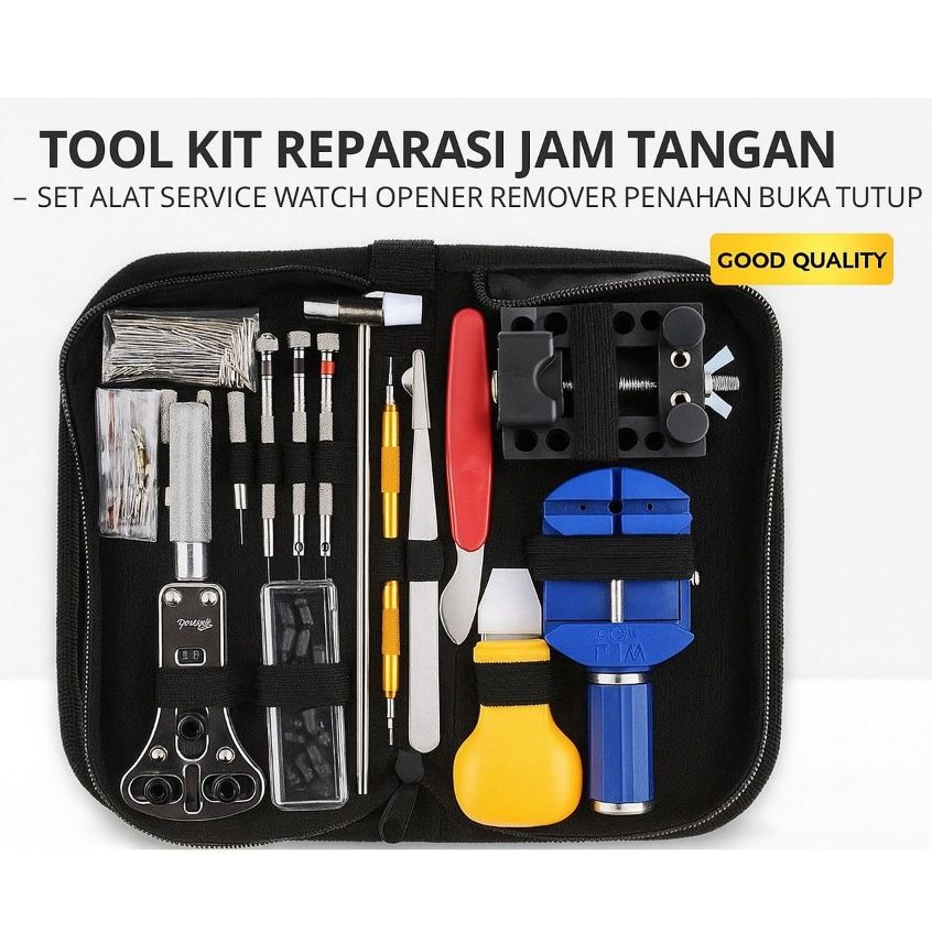 Tool Kit Reparasi Jam Tangan – Set Alat Service Watch Opener Remover Penahan Buka Tutup