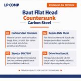 5pcs Baut L Hex Flat Head M2 M2.5 Carbon Steel Hitam DIN7991 Countersunk - Screw 2mm 2.5mm - foto 2