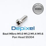 10pcs Baut Pan Head M1 M1.2 M1.4 M1.6  Stainless Steel SS304 Kecil Mini 1mm 1.2mm 1.4mm 1.6mm - foto 6