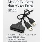 Kabel Sata to USB 2.0 Converter HDD SSD 2.5 Inch Dual Power Plug Play Depixel - foto 8
