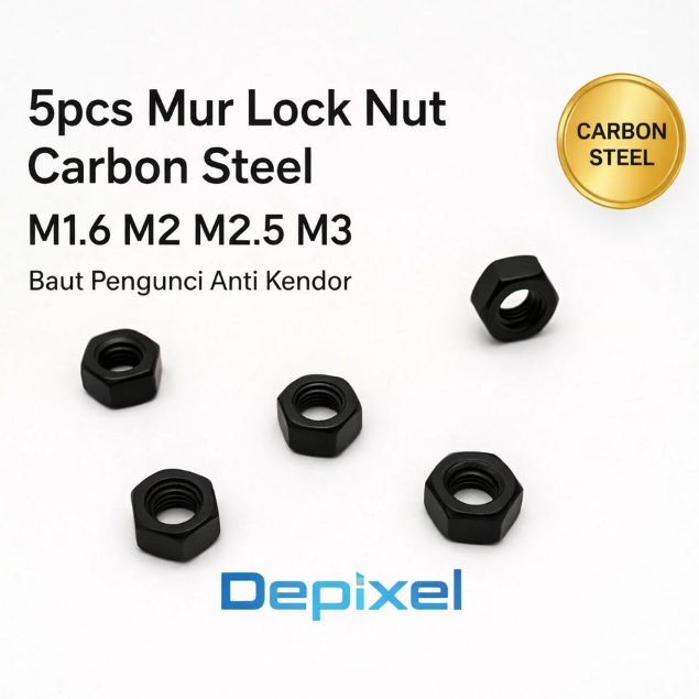 5pcs Mur Lock Nut Carbon Steel M1.6 M2 M2.5 M3 Mur Pengunci Baut 1.6mm 2mm 2.5mm 3mm Hitam