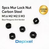5pcs Mur Lock Nut Carbon Steel M1.6 M2 M2.5 M3 Mur Pengunci Baut 1.6mm 2mm 2.5mm 3mm Hitam - foto 1