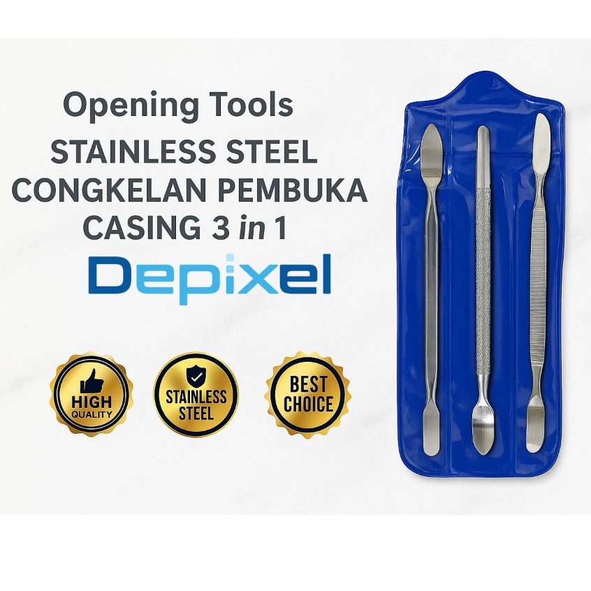 Opening Tools Stainless Steel Congkelan Pembuka Casing HP Laptop 3 in 1 Set 6 Mata Presisi