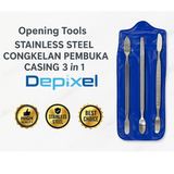 Opening Tools Stainless Steel Congkelan Pembuka Casing HP Laptop 3 in 1 Set 6 Mata Presisi - foto 1