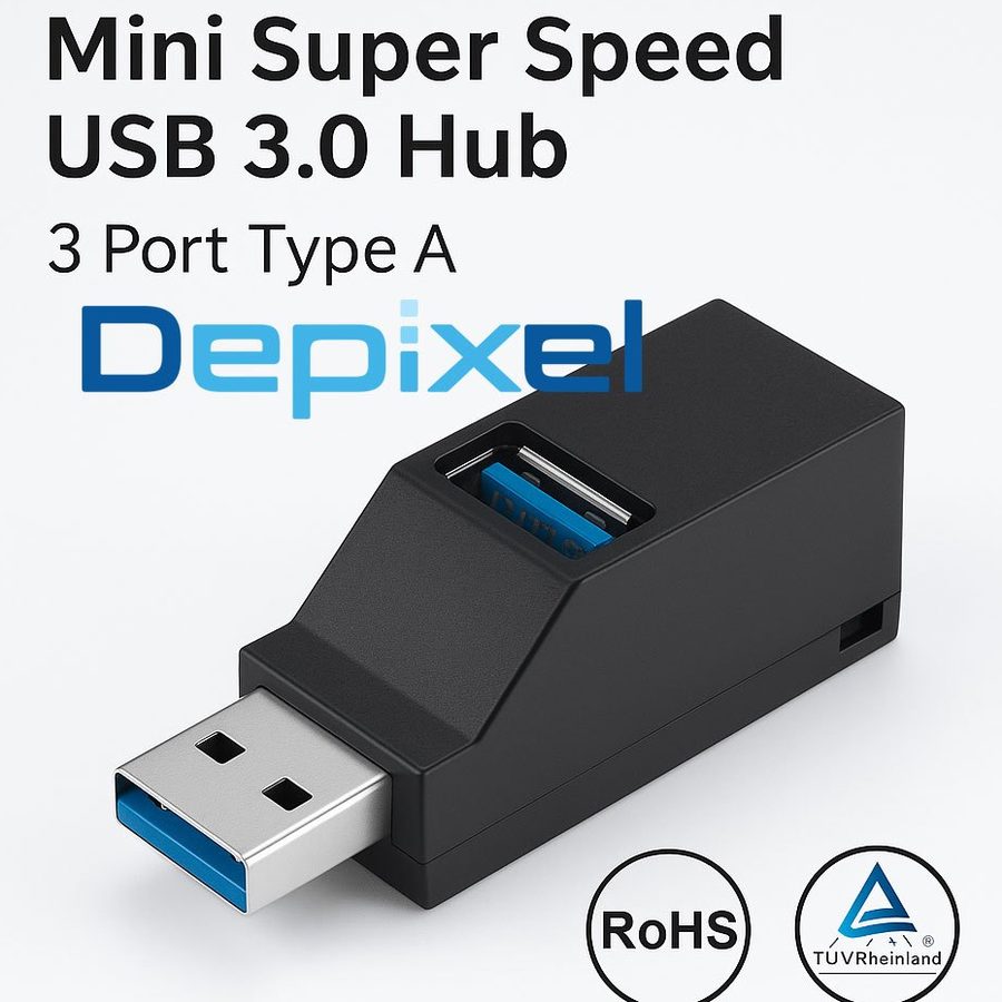Mini USB Hub 3.0 3 Port Type C A Super Speed 480 Mbps Windows Macbook SmartPhone OTG