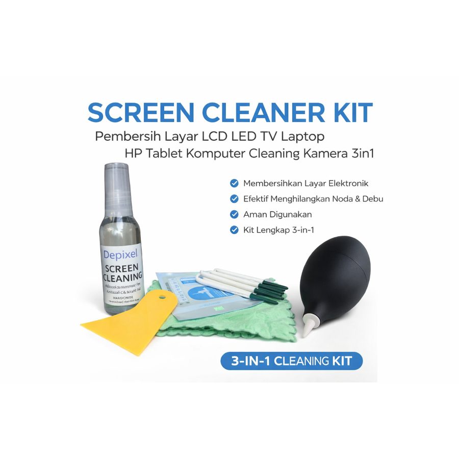 Screen Cleaner Kit 5 in 1 Pembersih Layar Laptop Monitor LCD LED Blower Kuas Anti Debu