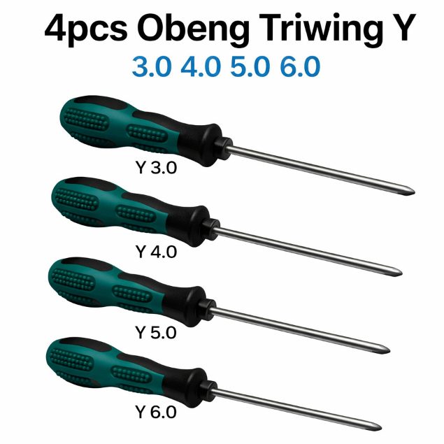 Obeng Triwing Y Set 4pcs 3.0 4.0 5.0 6.0mm CR-V Anti Slip Nintendo Switch Depixel