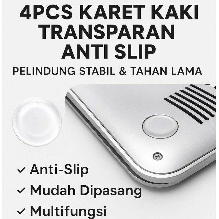 Karet Kaki Laptop Bening Anti Slip Tatakan Alas Bantalan Bulat Clear Rubber Feet DIY Universal