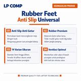 4pcs Karet Kaki Laptop Anti Slip Rubber Feet Universal Tatakan Bantalan Alas Speaker Konsol DIY - foto 2