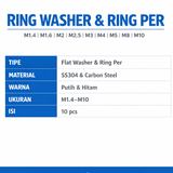 Ring Washer Flat Spring SS304 M1.4 M1.6 M2 M2.5 M3 Stainless Steel 10pcs - foto 4