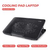 Cooling Pad Laptop Stand 2 Kipas 120mm 17Inch - foto 1