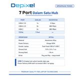 USB Hub Type C 7in1 Dual Head USB 3.0 2.0 PD 60W Aluminium MacBook ASUS Lenovo Laptop - foto 3