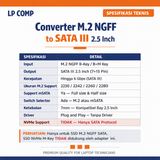 Converter SSD M.2 NGFF to SATA III 2.5 Inch Adapter Card 7mm B Key Support 2230 2242 2260 2280 - foto 2