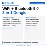 USB WiFi Bluetooth 2in1 Dual Band 5GHz 2.4GHz 600Mbps Dongle 802.11AC RTL8821CU - foto 2