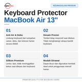 Protector Keyboard MacBook Air 13 A2337 A2179 Pelindung Silikon Anti Debu Anti Air Premium - foto 4