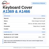 Pelindung Keyboard MacBook Air 13.3 Inch 2011-2017 A1369 A1466 Cover Silikon Anti Debu OptiMAC - foto 3