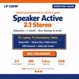 Speaker Active 2.1 Stereo Subwoofer USB 3.5mm Audio Jack Bass PC Laptop Komputer Garansi 1 Tahun - foto 6