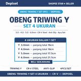 Obeng Triwing Y Set 4pcs 3.0 4.0 5.0 6.0mm CR-V Anti Slip Nintendo Switch Depixel - foto 4