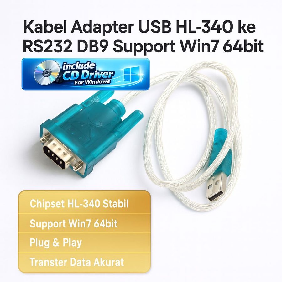 Kabel Adapter USB to RS232 DB9 HL-340 Serial Converter CNC PLC Barcode Win7 64bit Win10 Win11