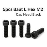 5pcs Baut L Hex M2 Cap Head Carbon Stell Black Allen Hitam 2mm Screw Sekrup - foto 1