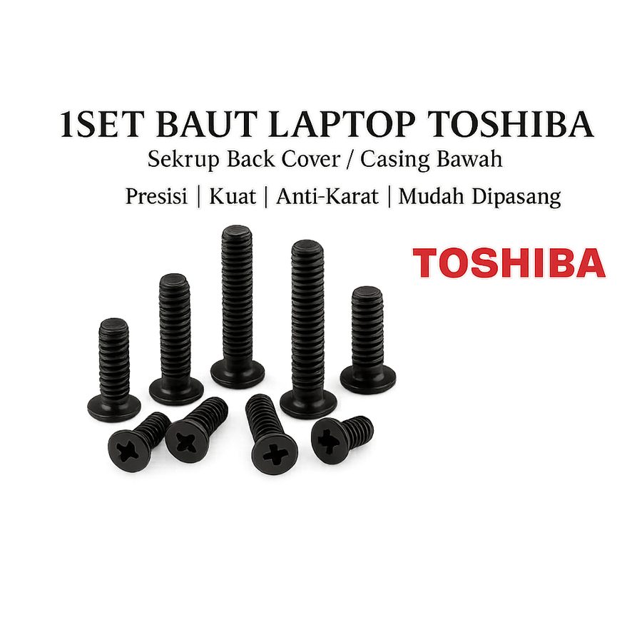Baut Sekrup Laptop Toshiba Satellite Back Cover Casing Bawah Screw Pengganti Baut Hilang