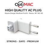 Kepala Charger MacBook Pro Air Retina M1 M2 M3 M1 Pro iPad - AC Plug Duck Head Colokan EU OptiMAC - foto 1