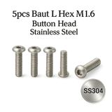 5pcs Baut L Hex M1.6 Button Head Stainless Steel SS304 Screw Sekrup 1.6mm ISO7380 - foto 1
