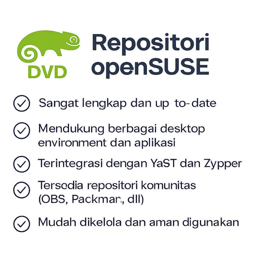 DVD Kaset Repositori OpenSUSE 11.1 Flashdisk Paket Software Linux 8 DVD Sumber Perangkat Lunak