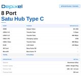 USB Hub Type C 8in1 HDMI 4K LAN RJ45 USB 3.0 SD TF PD Charging MacBook Depixel - foto 4