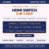 HDMI Switch 3 Input 1 Output Switcher 4K 1080P Splitter TV PS4 PS5 Laptop Proyektor - foto 5