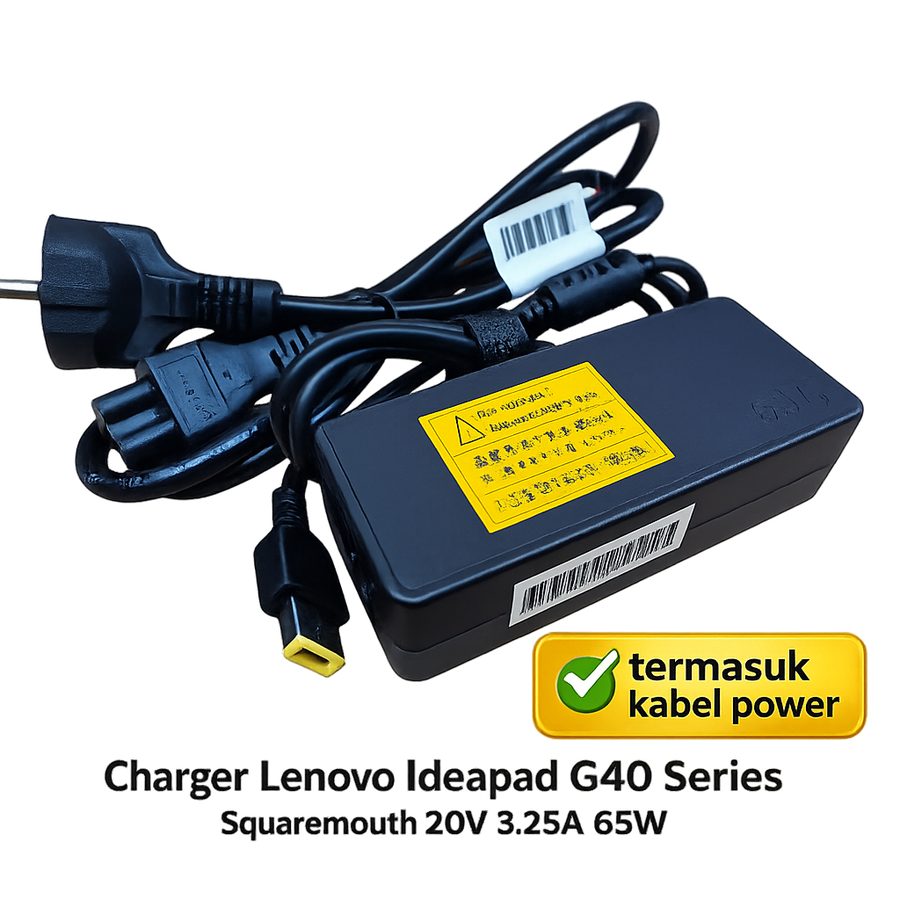 Charger Adaptor Casan IdeaPad G40 B40 B50 Z40 Z50 V310 Slim Tip 65W Original