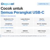 USB Type C to HDMI 3in1 Converter Adapter Hub 4K 30Hz Aluminium Multiport Macbook Laptop Depixel - foto 4