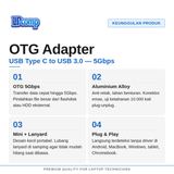 OTG Adapter USB Type C to USB 3.0 Converter Flashdisk Data Charge Android Laptop MacBook - foto 2