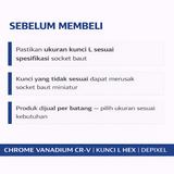 Kunci L Hex Hexagonal CR-V 0.7 0.9 1.27 1.5 2.0 2.5 3.0 mm Allen Key Wrench Presisi - foto 6