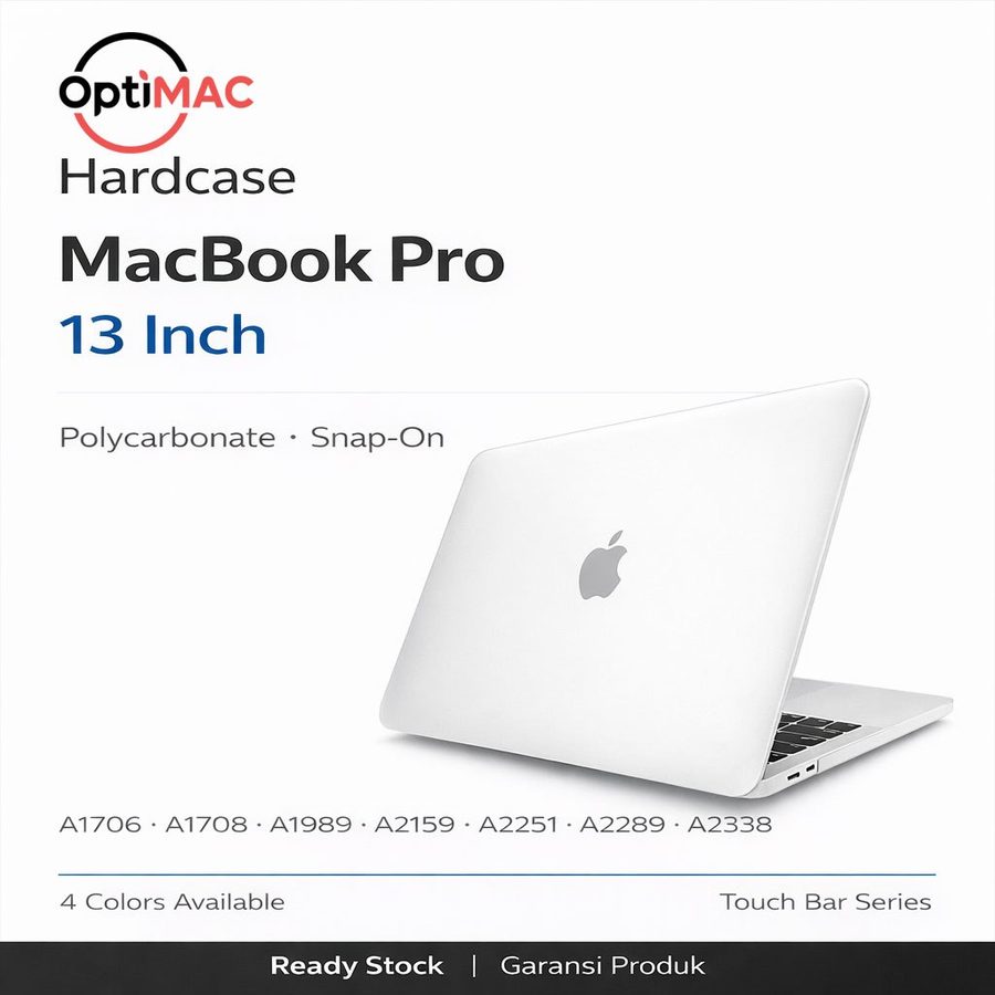 Optimac Hardcase MacBook Pro 13 Inch M1 A2338 A2289 A2251 A1989 A1706 A1708 4 Warna Polycarbonate