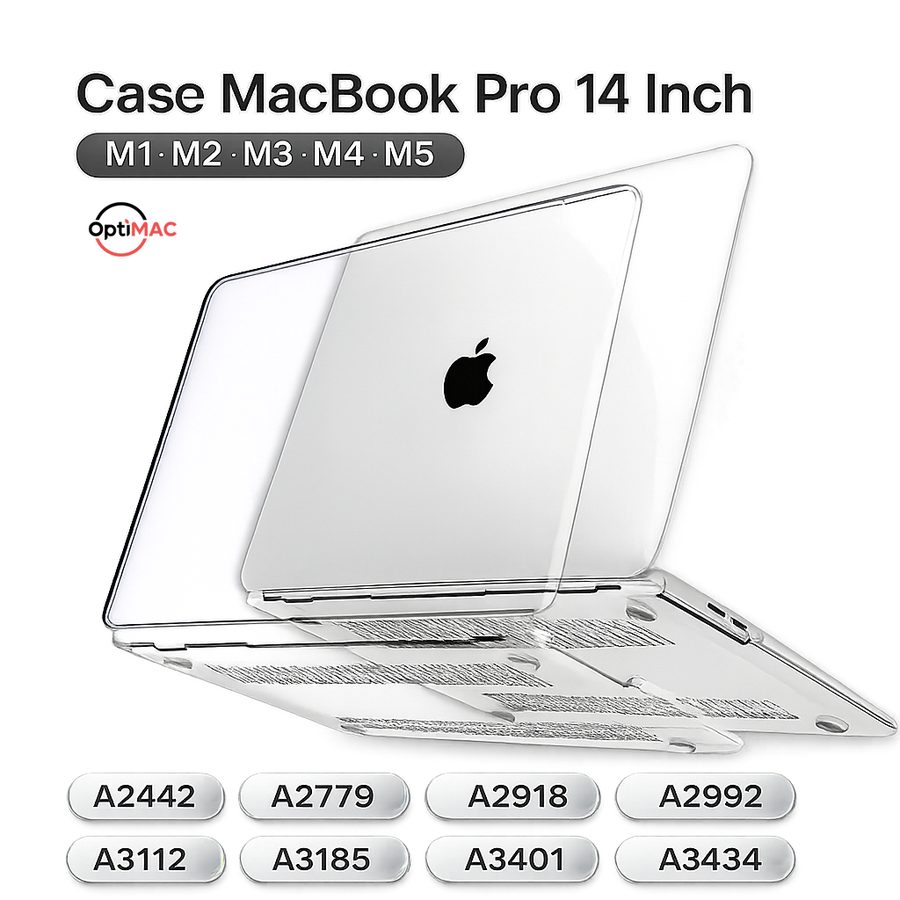 Case MacBook Pro 14 Inch M1 M2 M3 M4 M5 A2442 A2779 A2992 A3185 A3401 A3434 Hardcase Crystal