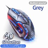 Mouse Gaming Kabel Wired RGB Optical 6 Tombol 3200 DPI USB Plug and Play untuk Laptop PC Mac - foto 6