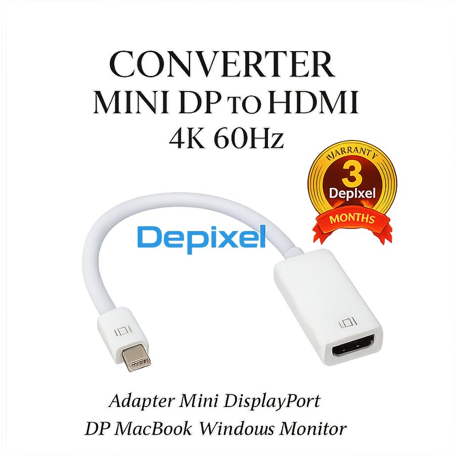 Depixel Converter Mini DisplayPort to HDMI Full HD 1080p Adapter Thunderbolt MacBook Garansi 3 Bln