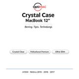 Case MacBook 12 Inch Retina A1534 2015 2016 2017 Hardcase Bening Crystal Optimac Transparan - foto 2