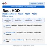 Baut HDD Screw MacBook A1342 A1278 A1286 A1297 - Sekrup Pemasang Harddisk Presisi Kuat - foto 2