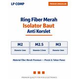 Ring Fiber Merah Isolator Baut PCB Anti Korslet Washer Asbes Spacer M2 M2.5 M3 10pcs - foto 2