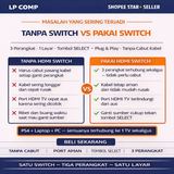 HDMI Switch 3 Input 1 Output Switcher 4K 1080P Splitter TV PS4 PS5 Laptop Proyektor - foto 2