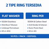 Ring Washer Flat Spring SS304 M1.4 M1.6 M2 M2.5 M3 Stainless Steel 10pcs - foto 3