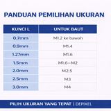 Kunci L Hex Hexagonal CR-V 0.7 0.9 1.27 1.5 2.0 2.5 3.0 mm Allen Key Wrench Presisi - foto 2