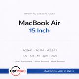 Optimac Hardcase MacBook Air 15 Inch M2 M3 M4 A2941 A3114 A3241 Crystal Polycarbonate 3 Warna - foto 6
