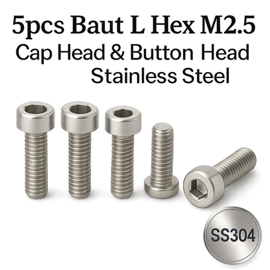 Baut L Hex M2.5 Stainless Steel SS304 Cap Button Head 5pcs Screw Sekrup