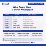 Stand Laptop Aluminium Lipat 12-17 Inch Adjustable 6 Level Portable Ergonomis Dudukan Penyangga - foto 7