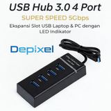 USB Hub 3.0 4 Port Super Speed 5Gbps – Ekspansi Slot USB Laptop & PC dengan LED Indikator - foto 4
