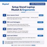 Stand Laptop Aluminium Lipat 12-17 Inch Adjustable 6 Level Portable Ergonomis Dudukan Penyangga - foto 5